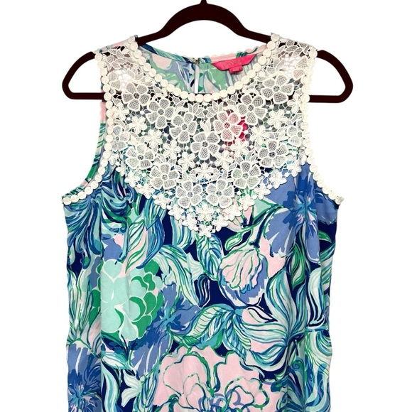 Lilly Pulitzer NWT Nala Soft Shift Dress Party Thyme Blue Floral Women’s 10 - Picture 5 of 12